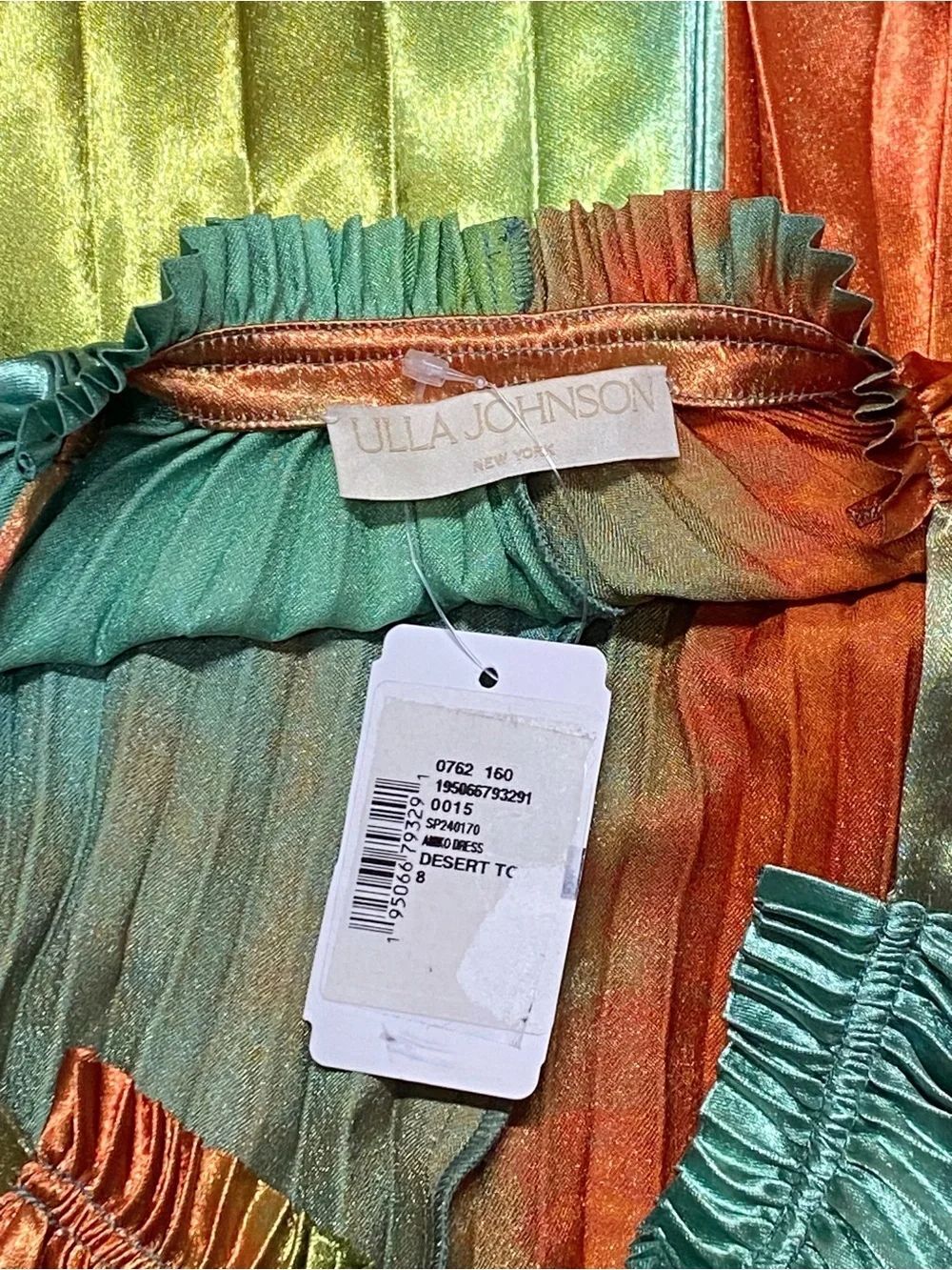 Ulla Johnson Desert Topaz Pleated Dress size 8 - Picture 9 of 11